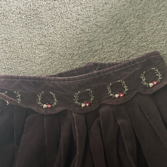Beautiful Vintage Japanese Midi-Length Corduroy Skirt Embroidered - Picture 6 of 7
